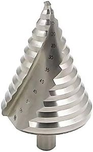 Mengshen Forstner 6-60mm Step Drill Bits Spiral Groove 12 Steps Sizes, Large HSS Cobalt Cone Drilling Tool Hole Cutting, Enlarge, Metal Sheet, PVC Sheet Woodworking, Triangle Handle