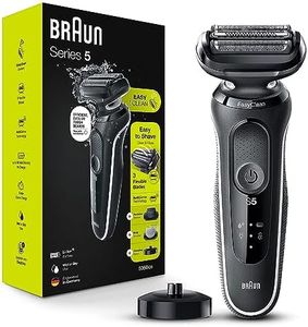 Braun Electric Razor for Men, Waterproof Foil Shaver, Series 5 5050cs, Wet & Dry Shave, with Beard Trimmer and Body Groomer, Rechargeable, Charging Stand Included, Blue