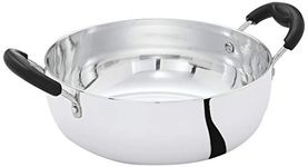 Amazon Brand - Solimo - WHITE ALUMINIUM KADAI (22 CM, INDUCTION AND GAS COMPATIBLE)