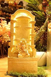 Shawshank Water Fountain Diya Ganesh 44 Inch Water Fountain Indoor Outdoor Fountain for Home Office Living Room D�cor with LED Lights and Water Pump