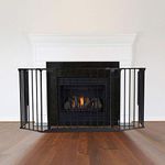 Safetots Multi Panel Fire Surround, 49cm Deep x 105cm Wide, Black, 70cm Tall, Child and Pet Fire Safety, Baby and Toddler Fire Guard, Safety Barrier for Fireplaces, Easy Installation