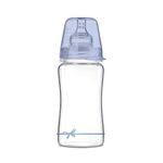 LOVI Anti-Colic Baby Feeding Glass Bottle with Dynamic Teat | 250 ml | Super Air Vent System | Protects The Sucking Reflex | Baby Shower Boy Collection