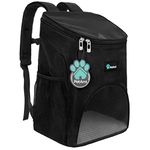 (Black) - Premium Pet Carrier Backpack for Cats and Small Dogs by PetAmi Ventilated Design, Safety Strap, Buckle Support Designed for Travel, Hiking & Outdoor Use