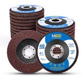 MIDO Professioanl Abrasive Flap Discs 115mm 20 PCS 40/60/80/120 Assorted Grit Grinding Disc for Angle Grinder Type 27 Aluminum Oxide Flap Disc for Sanding Metal Stainless Steel Wood