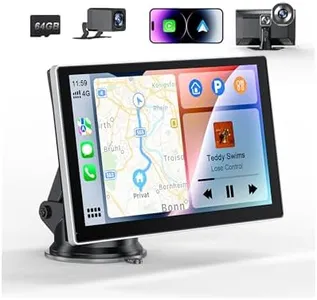9" Wireless Apple CarPlay & Android Auto HD Touchscreen for All Cars, Portable Car Stereo with 4K Dash Cam, GPS Navigation, 1080P Backup Camera, Bluetooth 5.3, Mirror Link, Voice Control