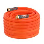 YAMATIC Never Kink Garden Hose 5/8 in. x 50 ft All-Weather Flexibility Water Hose Hybrid, Light Weight, Enhanced Brass Connectors