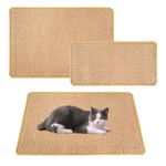 TIDGAD 2 Pcs Cat Scratching Mat Sisal Cat Scratcher Mat with Adhesive Tape Cat Scratch Protector Horizontal Floor Cat Scratch Pad for Protect Furniture Sofas Couch Carpets 50x25cm 60 x 40 cm