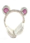 ZQBIEE Latest Style Cute Winter Outdoor Adjustable Earmuffs Ear Warmer Bear Style for Girls and Women (WHITE)