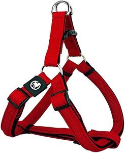 DDOXX Dog Harness Air Mesh, Step-in, Adjustable, Padded | Many Colors & Sizes | for Small, Medium & Large Dogs | no Pull Safety car Harnesses cat Puppy pet Kitten | Red, M