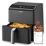 Cosori Dual Blaze Air Fryer with Top & Bottom Heating, No Shaking & No Preheating, 6.4L Capacity, No Noise During Cooking, Black