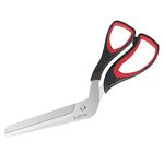 Asdirne Pizza Scissors, Pizza Cutter with Food-Grade Sharp Stainless Steel Blade and Soft Grip Handle, Multifunctional Kitchen Scissors, 27cm, Black/Red