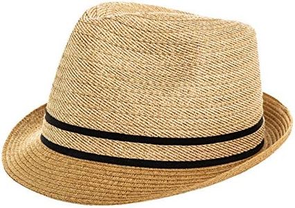 Comhats Summer Straw Fedora Hats for Men Big Head Beach Panama Gatsby Derby Trilby Dress UPF50+ Sun UV Protection Beige XX-Large XXL