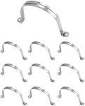 QWORK 4" Rigid Pipe Strap Clamp, 10 Pack Strap-U Bracket Tube Clip, Heavy Duty Stainless Steel Two Hole Strap, Widened Tube Strap Tension Clip Assortment Kit