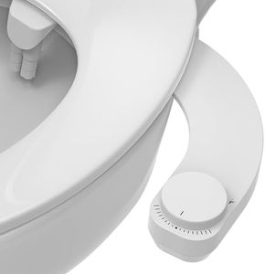 WITHLENT Bidet Toilet Seat - Left Hand Bidet Ultra-Slim Non-Electric Dual Nozzle (Frontal & Rear Wash) Adjustable Water Pressure, Water Bidet Toilet Seat Attachment,Easy to Install (White)