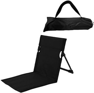 harayaa Beach Seats Cushion with Carrying Bag Stadium Chairs Mattress Floor Chair with Back Support Folding Chair Pad for Garden Fishing Backpacking, Black