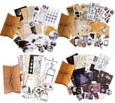 4Set Vintage Scrapbooks Stickers Paper Set for DIY Decorative Accessories Kit Scrapbooking,Arts,DIY Crafts,Journal Decal