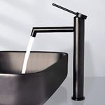 Black Bathroom Taps Countertop Basin Tall Faucet Washroom Sink High Rise Single Lever Mixer tap SHANFO MB01E-T