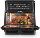 Breville Halo Flexi Air Fryer | Digital Dual Air Fryer Oven | 11L: Serves 10+ People | Fry, Bake, Grill, Roast & Reheat | 2400 W | Save £65 a Year on Energy Bills* | Black [VDF130]