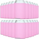 TahoeBay Blank Beer Can Cooler Sleeves (50-Pack) Bulk Sublimation Blanks for Vinyl Plain Collapsible Foam Can Sleeves Coolers Soda Cans and Bottles Custom Drink Assorted Solid Color (Bubble Gum Pink)