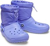 Crocs Men's and Women's Classic Lined Neo Puff Boot | Winter Boots, Digital Violet, 8 Women/6 Men