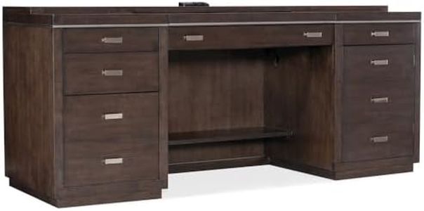 Hooker Furnishings Work Your Way Five-Drawer Computer Workstation with Ash Veneer - Dark Roast