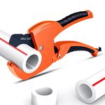 AIRAJ 2-1/2'' PVC Pipe Cutter,Ratcheting PVC Cutter Tool with SK5 Blade,Suitable for Cutting Plastic PVC,Hose,PEX,and PPR Round Pipe