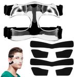 NQEUEPN Nose Guard Face Shield for Broken Nose, Adjustable Nose Guard with Foam Padding Breathable Clear Face Mask Side Open Nose Protector from Injuries for Basketball Soccer Sports Adults Teens