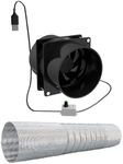 Generic Wall Exhaust Fan Portable Ventilator Ventilation Fan USB for Window Office Attic, Dual Fan 3M Tube