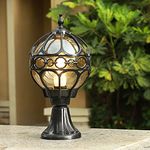 ChaoZan Outdoor Street Lamp / Post Lights, Rustic Outdoor Floor Lamp 230 Volt E27 IP55 Outdoor Floor Lamp Pillar Garden Lighting, Villa Terrace Entrance and Driveway Lights.(Black)