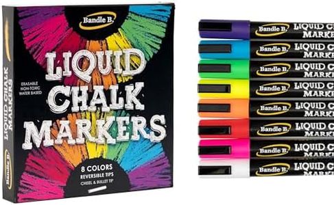 Liquid Chalk Marker Set - 8 Vibrant colors, erasable, non-toxic, water-based, reversible tips, bright colors for kids & adults to create board art for businesses, restaurants, or any occasion