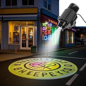 LZHZH 65W LED GOBO Projector Free Custom Logo Ip67 Waterproof Rotating Lens Image,for Logo,Advertising,Indoor,Wedding,Store,Outdoor,Company,Hotel,bar