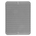 Thinkingwings Silicone Dish Drying Mats, Non-Slip Eco-Friendly Kitchen Drying Mat, Easy Clean Draining Board Mat, Dish Drainer Mat for Kitchen Counter(15.8x12 inches,Grey)