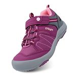 i78 Low Top Kids Boys Girls Sport Hiking Shoes Breathable Synthetic Leather Sneakers Non-Slip Lightweight for Outdoor Running Trekking Trail Walking(Deep Pink,Numeric_1)