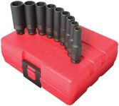 Sunex 1812 9 Piece 1/4-Inch Drive Deep Metric Socket Impact Set