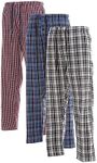 DARESAY 3 Pack: Plaid Pajama Pants for Men Men's Flannel Pajama Pants with Pockets & Button Fly (Up to 3XL)