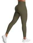 YEOREO Grace Workout Leggings for Women Butt Lifting Tummy Control High Waist Gym Yoga Compression Pants Olive Green XL