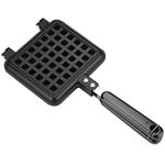 Waffle Pan, Aluminum Non-Stick Double Side Square Shaped Stovetop Waffle Maker Pan for Household Cafe Restaurant Cake Shop