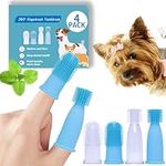 Bileumec Dog Finger Toothbrush 4 Pack - Vet Advice Dog Teeth Cleaning Product - Specifically Designed for Oral-Sensitive Pet 2 mm Thickened Version