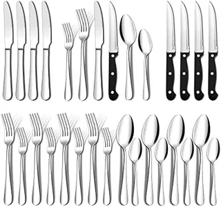 Silverware Set, 24 Pieces Stainless Steel Flatware Cutlery Set, Include Knife Fork Spoon, Mirror Polished, Dishwasher Safe, Service for 4