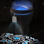 LAVAED Toilet Nights Lights 16 Color Changing,Motion Sensor Activated LED Projection Nightlight USB Rechargeable Toilet Bowl Light Wateproof Cool Gadgets for Bathroom Decor(1Pack)