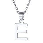 925 Sterling Silver Initial E Necklace for Women Minimalist Monogram Jewelry