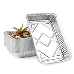 MATANA - 50 Reusable Aluminium Foil Roasting Trays/Containers - 31x21cm (2000ml)