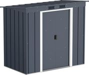 Duramax ECO 6 x 4 (2.51 m2) Pent Roof Metal Storage Shed, Hot-Dipped Galvanized Metal Garden Shed, Tool Storage Shed, Strong Reinforced Roof Structure, Maintenance-Free Metal Shed, Anthracite