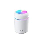 Colorful Cool Mini Humidifier, Essential Oil Diffuser, Aroma Essential USB Personal Desktop Humidifier for Car, Office Room, Bedroom etc,2 Adjustable Mist Modes (White)