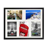 BD ART 11 x 14-Inch 5 Aperture Collage Photo Frame with mount for 5 pictures 4 x 6-Inch, Collage Picture Frame Color Black