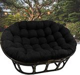 Hanging Basket Chair Cushions, Double Papasan Cushion, Oversized Hanging Egg Swing Chair Cushion for Patio Garden Patio Chair Cushions,Black,65 * 45 * 6in