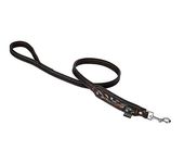 MICHUR Luis LEINE dog leash leather, leather leash dog, leash, brown with blue accents and beautiful punching pattern, leather, 59.05", matching collar Luis is sold separately