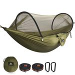 NATUREFUN Ultra-Light Travel Camping Hammock Pop-up Bug Net Hammock 300kg Load Capacity,Breathable,Quick-drying Parachute Nylon 2 Premium Carabiners,2 Tree Slings Included Outdoor Backpacking Hiking