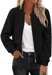 Zeagoo Women's Sherpa Fleece Jacket Faux Fuzzy Long Sleeve Casual Lightweight Full Zip Up Bomber Coat