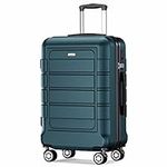 SHOWKOO PC+ABS Durable Carry-On Hardside Luggage with Spinner Wheels TSA Lock,20-Inch,ArmyGreen